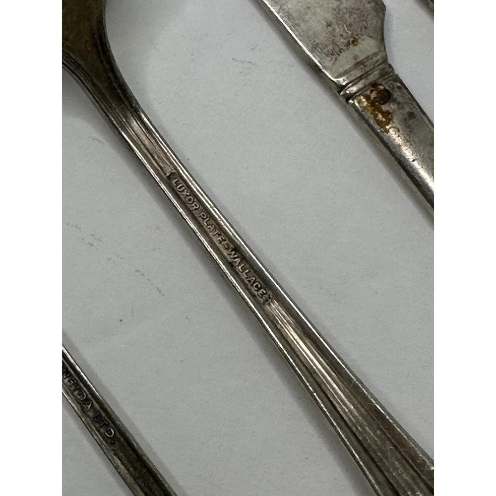 Silver Plated Flatware Lot Ladle Meat Fork Cocktail Butter Knife Spoon 11 pc VTG